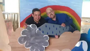 Ausschussvorsitzender Bühnenbau - Florian Geng zusammen mit Oliver Schotthöfer